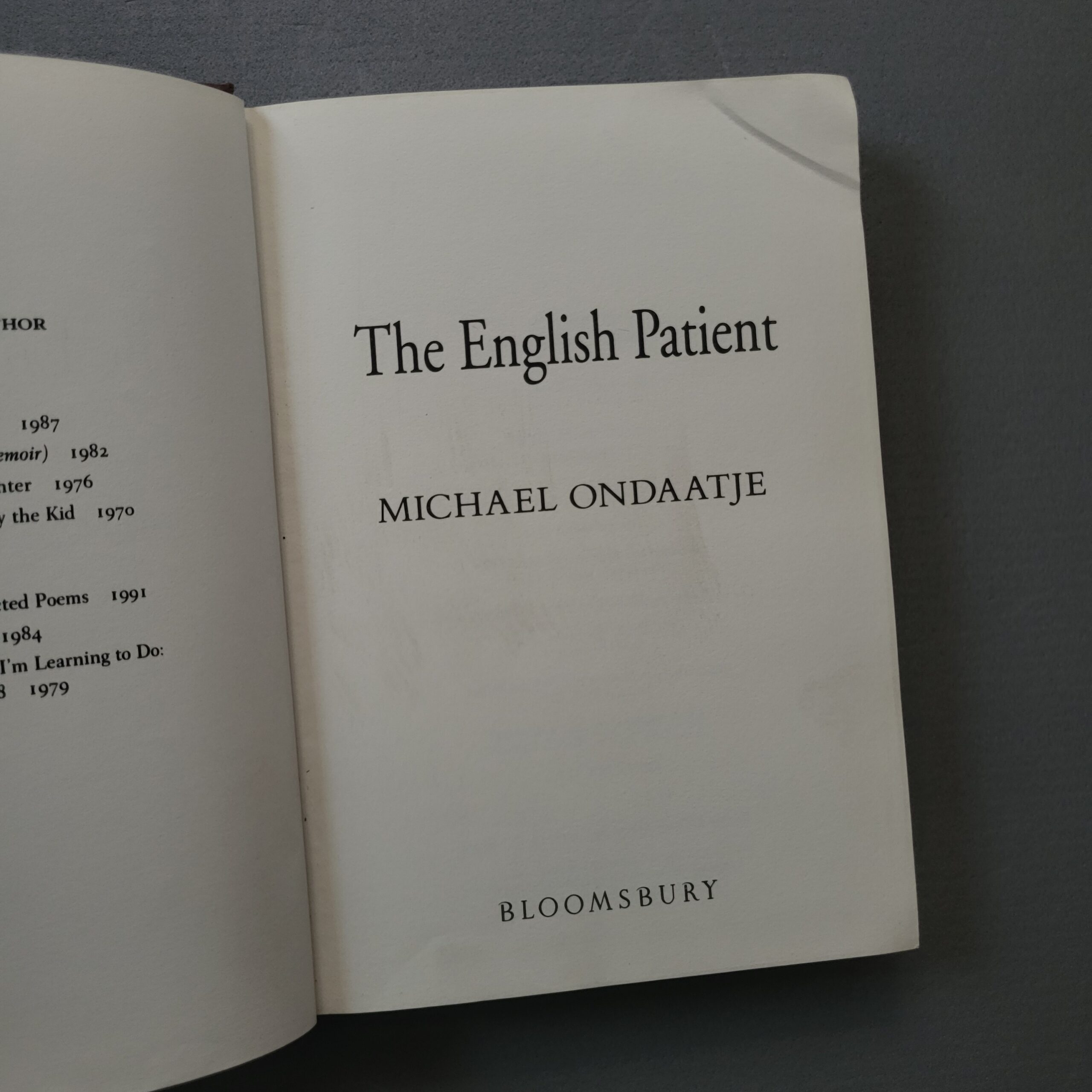 The English Patient – Michael Ondaatje