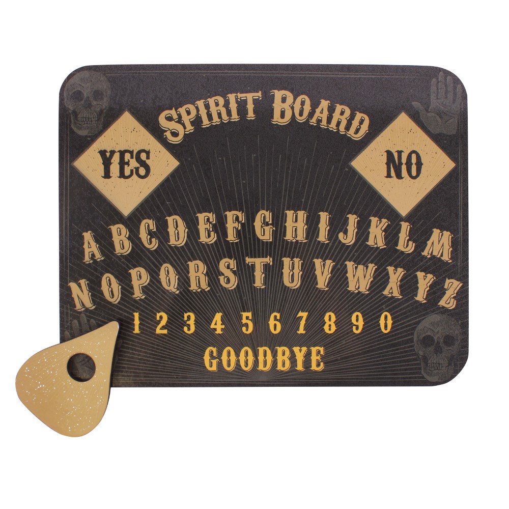 Classic Spirit Board Skulls – Vintažinė spiritizmo lenta su planšete (39x31 cm) - Image 3