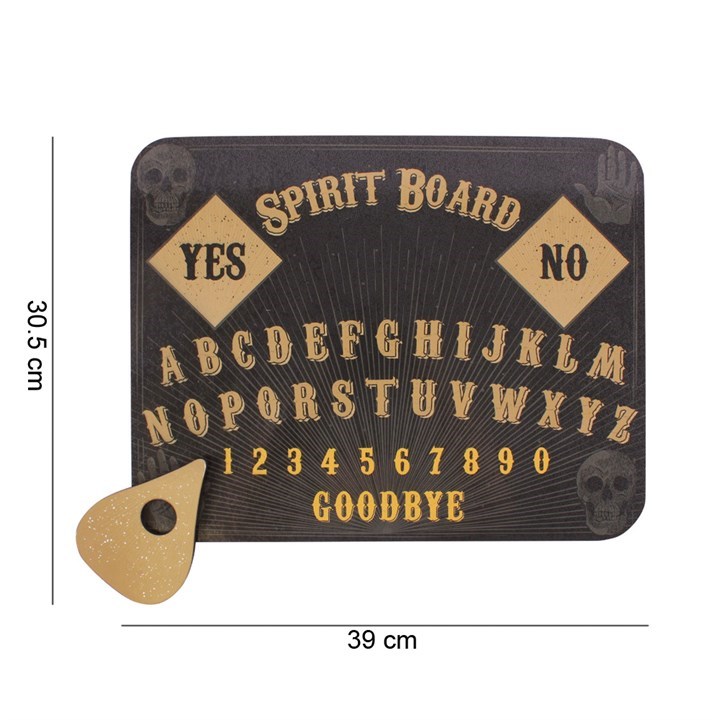Classic Spirit Board Skulls – Vintažinė spiritizmo lenta su planšete (39x31 cm) - Image 4