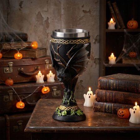 Knights Templar Bat Goblet – Gotikinė šikšnosparnio taurė (17.5 cm)