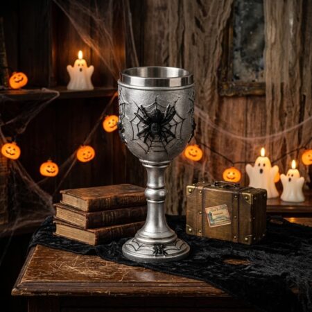 Spider & Web Goblet – Gotikinė taurė su voru ir voratinkliu (17.5 cm)